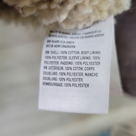 AE GRAY CORDUROY SHERPA LINED BUTTON UP JACKET, SZ XS - Picture 6 of 12